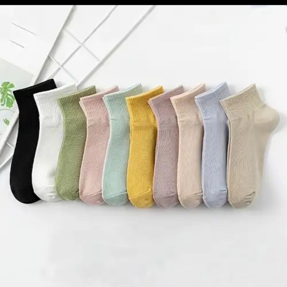 Solid color pastel ankle sock bundle pastels
